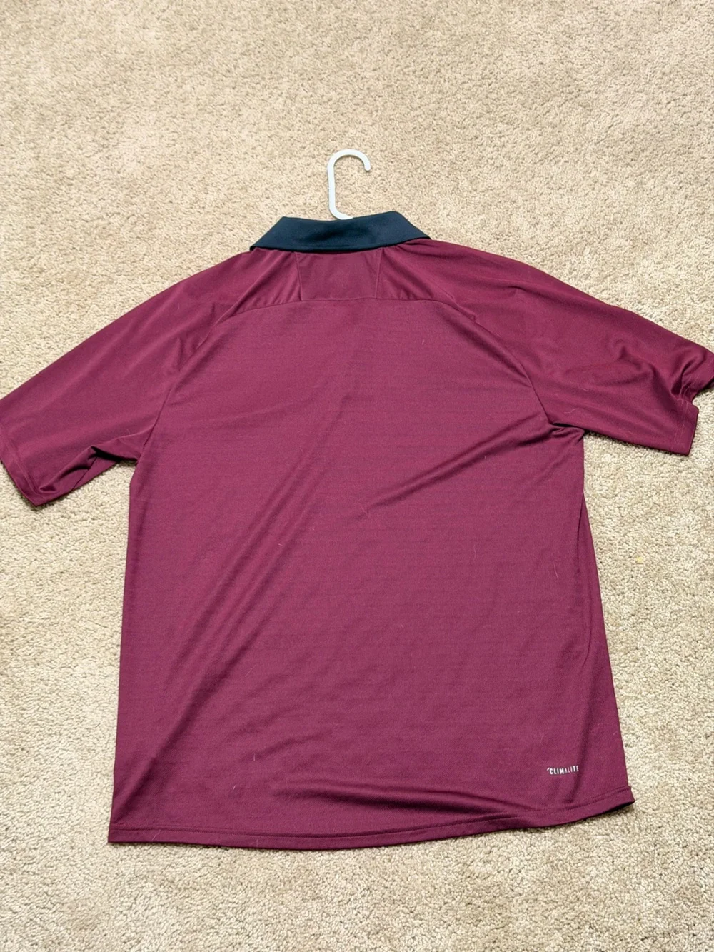 adidas Maroon Polo with Black Collar and Texas A&M Logo
